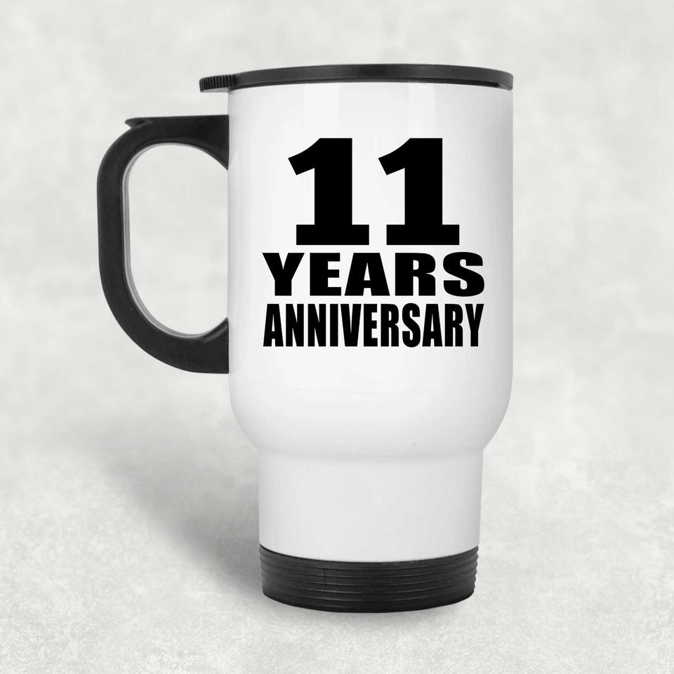 11th Anniversary 11 Years - White Travel Mug