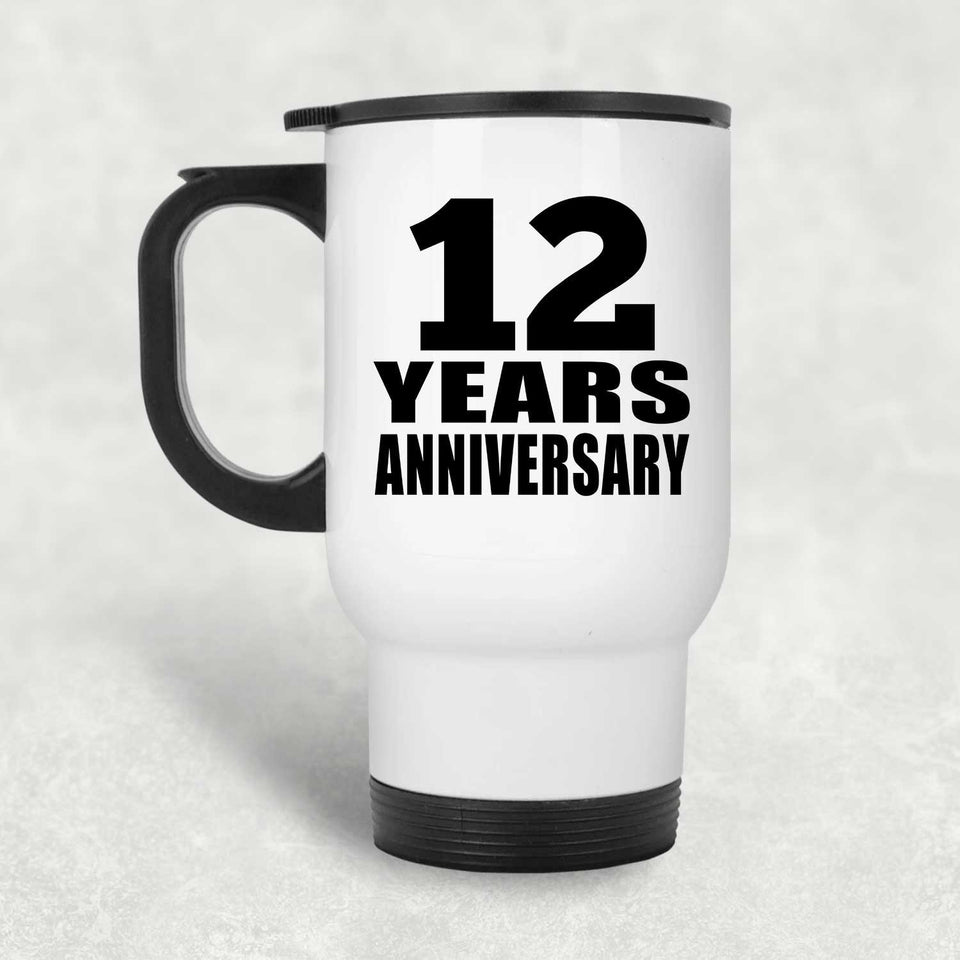12th Anniversary 12 Years - White Travel Mug