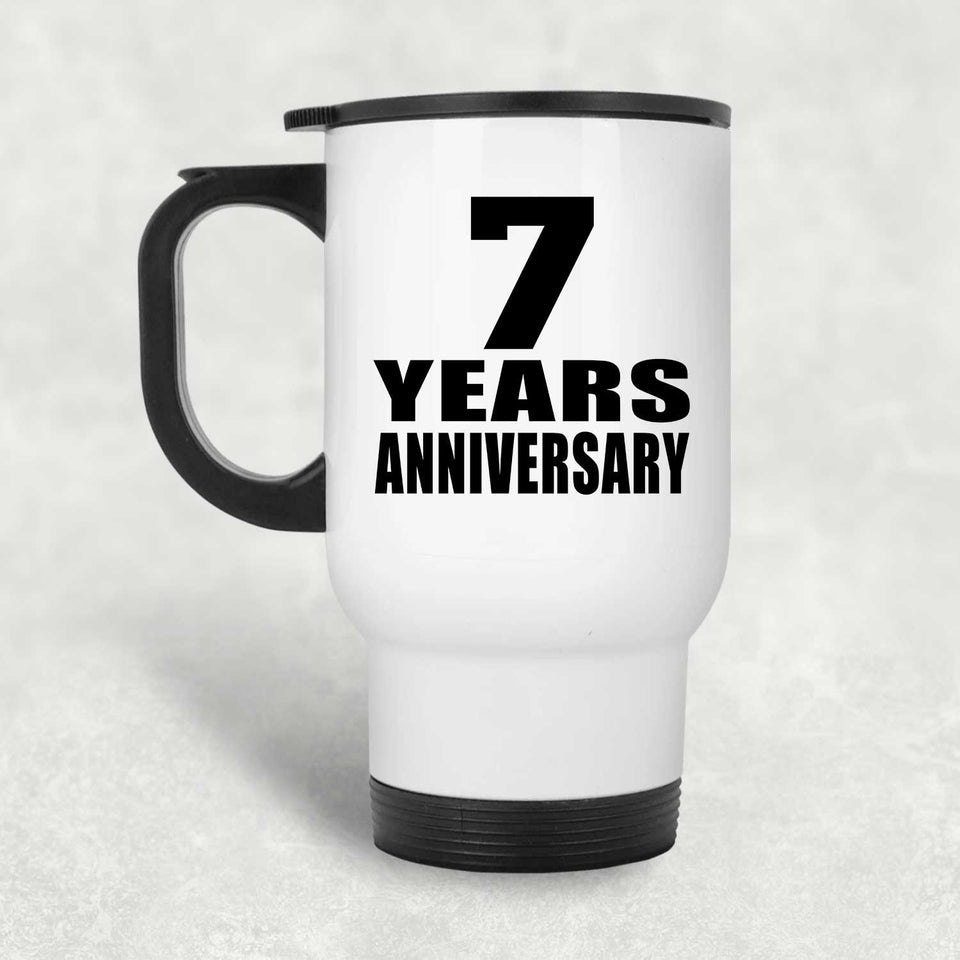 7th Anniversary 7 Years - White Travel Mug