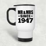 77th Anniversary Mr & Mrs Since 1947 - White Travel Mug