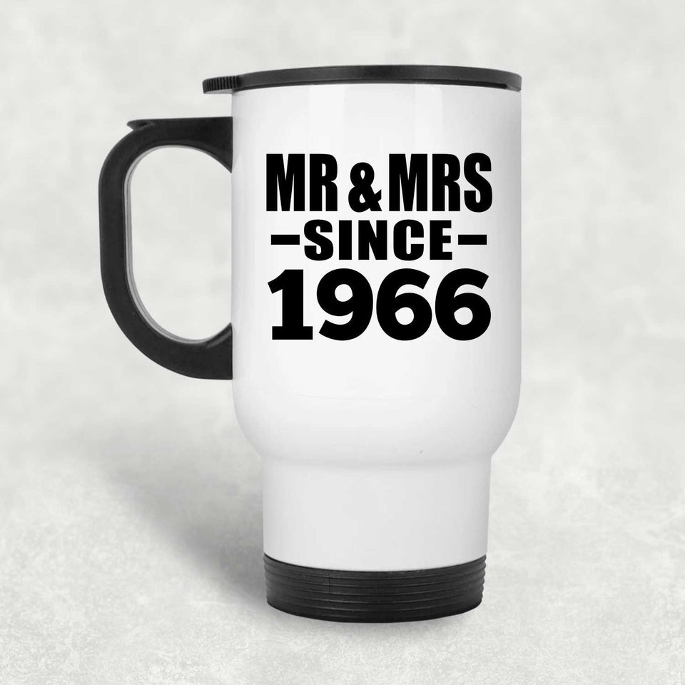 58th Anniversary Mr & Mrs Since 1966 - White Travel Mug