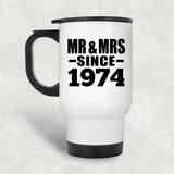50th Anniversary Mr & Mrs Since 1974 - White Travel Mug