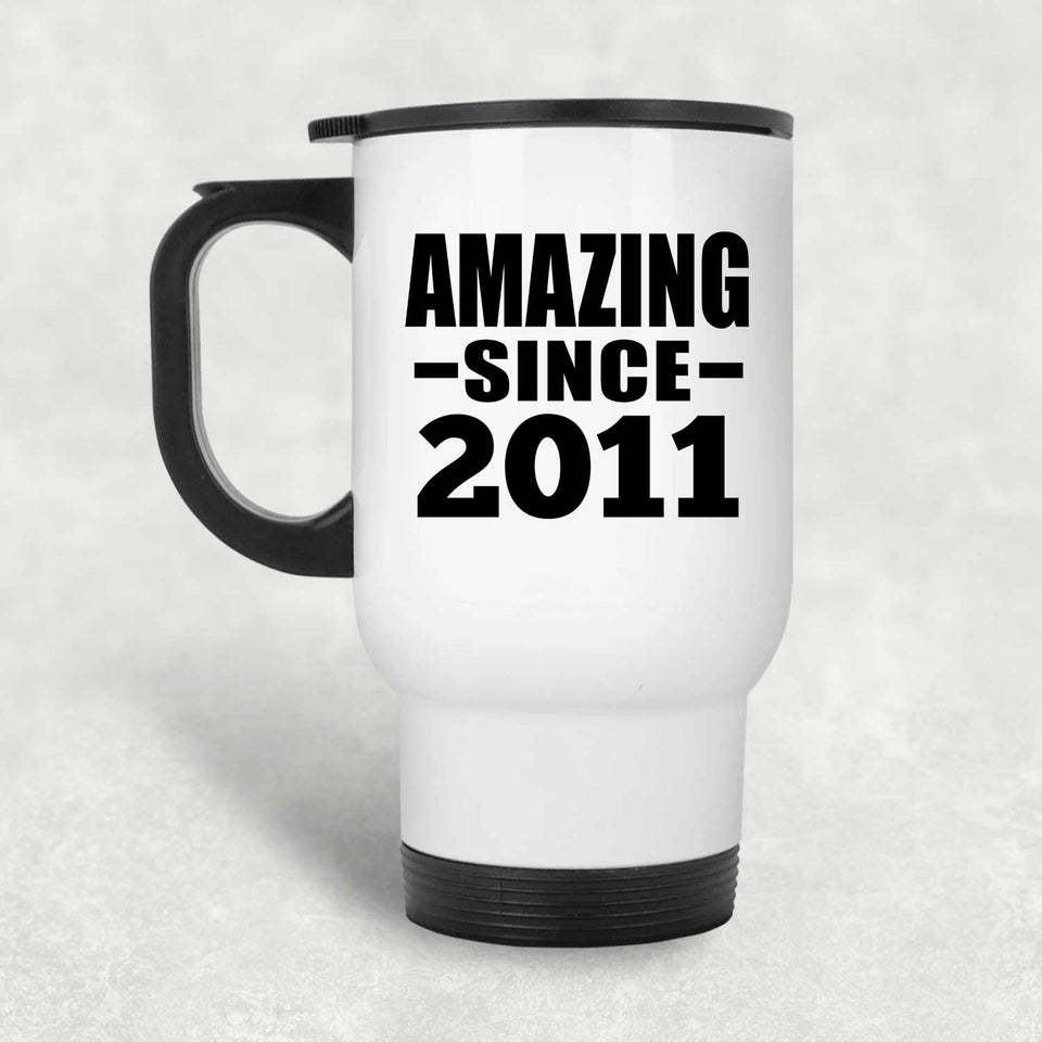 13th Birthday Amazing Since 2011 - White Travel Mug