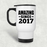 7th Birthday Amazing Since 2017 - White Travel Mug