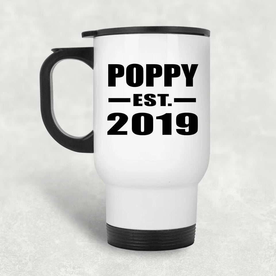 Poppy Established EST. 2019 - White Travel Mug