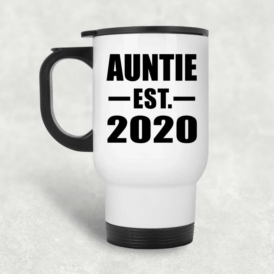 Auntie Established EST. 2020 - White Travel Mug