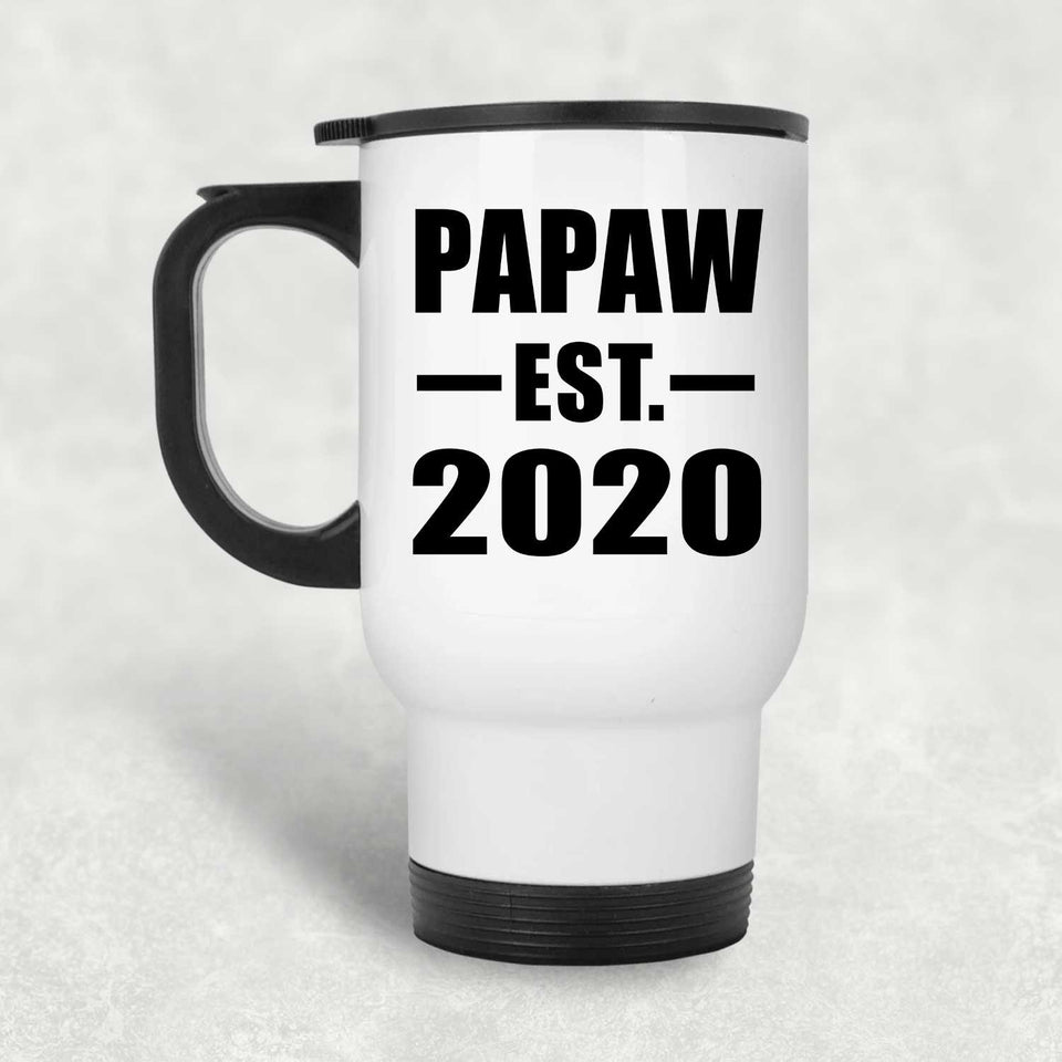 Papaw Established EST. 2020 - White Travel Mug