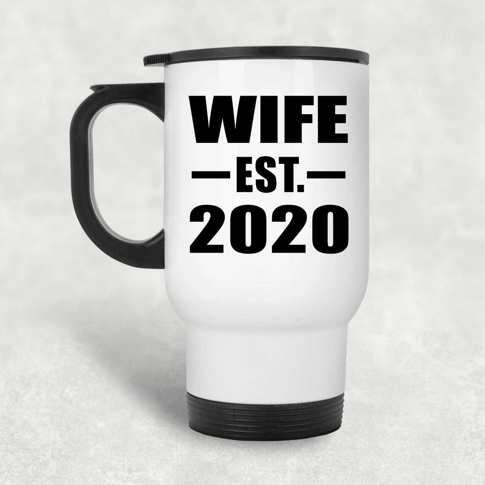 Wife Established EST. 2020 - White Travel Mug