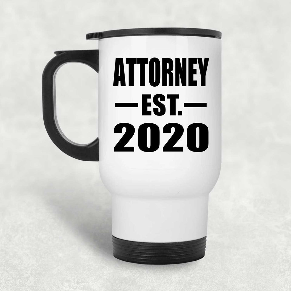 Attorney Established EST. 2020 - White Travel Mug