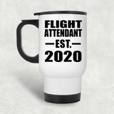 Flight Attendant Established EST. 2020 - White Travel Mug