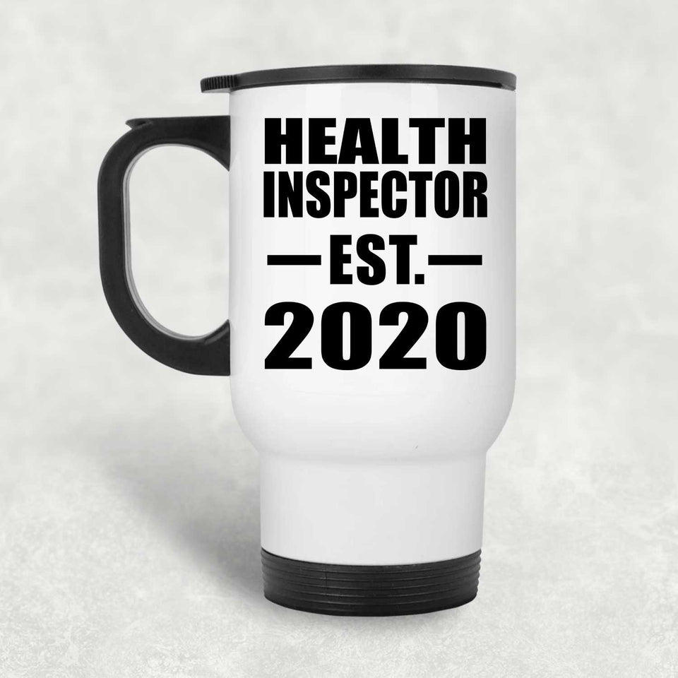 Health Inspector Established EST. 2020 - White Travel Mug