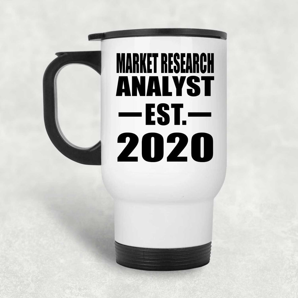 Market Research Analyst Established EST. 2020 - White Travel Mug