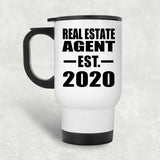 Real Estate Agent Established EST. 2020 - White Travel Mug