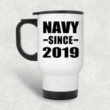 Navy Since 2019 - White Travel Mug