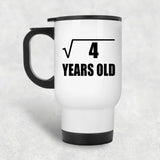 2nd Birthday Square Root of 4 Years Old - White Travel Mug