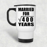 20th Anniversary Married For Square Root of 400 Years - White Travel Mug
