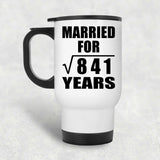 29th Anniversary Married For Square Root of 841 Years - White Travel Mug