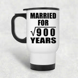 30th Anniversary Married For Square Root of 900 Years - White Travel Mug