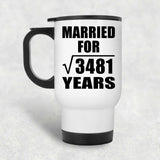 59th Anniversary Married For Square Root of 3481 Years - White Travel Mug