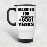81st Anniversary Married For Square Root of 6561 Years - White Travel Mug