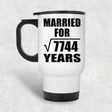 88th Anniversary Married For Square Root of 7744 Years - White Travel Mug