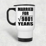 99th Anniversary Married For Square Root of 9801 Years - White Travel Mug