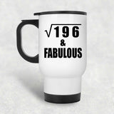 14th Birthday Square Root of 196 & Fabulous - White Travel Mug