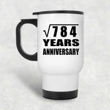 28th Anniversary Square Root of 784 Years Anniversary - White Travel Mug