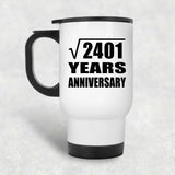 49th Anniversary Square Root of 2401 Years Anniversary - White Travel Mug
