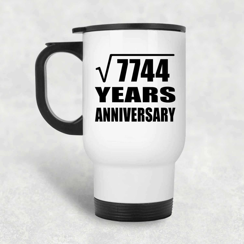 88th Anniversary Square Root of 7744 Years Anniversary - White Travel Mug