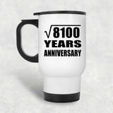 90th Anniversary Square Root of 8100 Years Anniversary - White Travel Mug