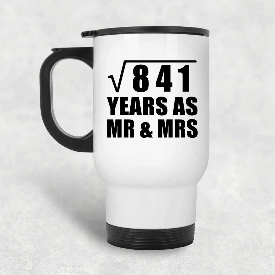 29th Anniversary Square Root of 841 Years As Mr & Mrs - White Travel Mug