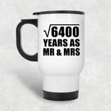 80th Anniversary Square Root of 6400 Years As Mr & Mrs - White Travel Mug