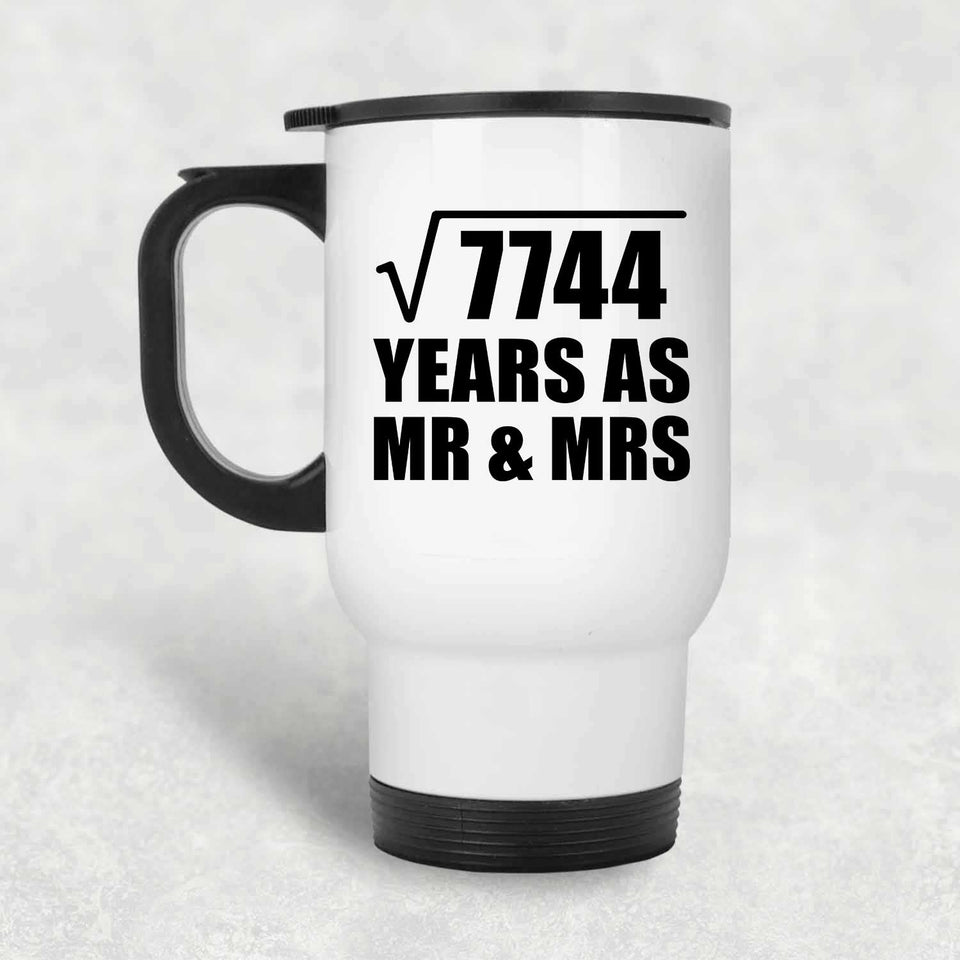 88th Anniversary Square Root of 7744 Years As Mr & Mrs - White Travel Mug