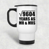 98th Anniversary Square Root of 9604 Years As Mr & Mrs - White Travel Mug
