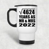 68th Anniversary Square Root of 4624 Years As Mr & Mrs 2022 - White Travel Mug