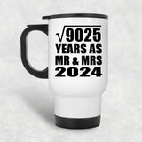 95th Anniversary Square Root of 9025 Years As Mr & Mrs 2024 - White Travel Mug