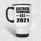 Electrical Technician Established EST. 2021 - White Travel Mug