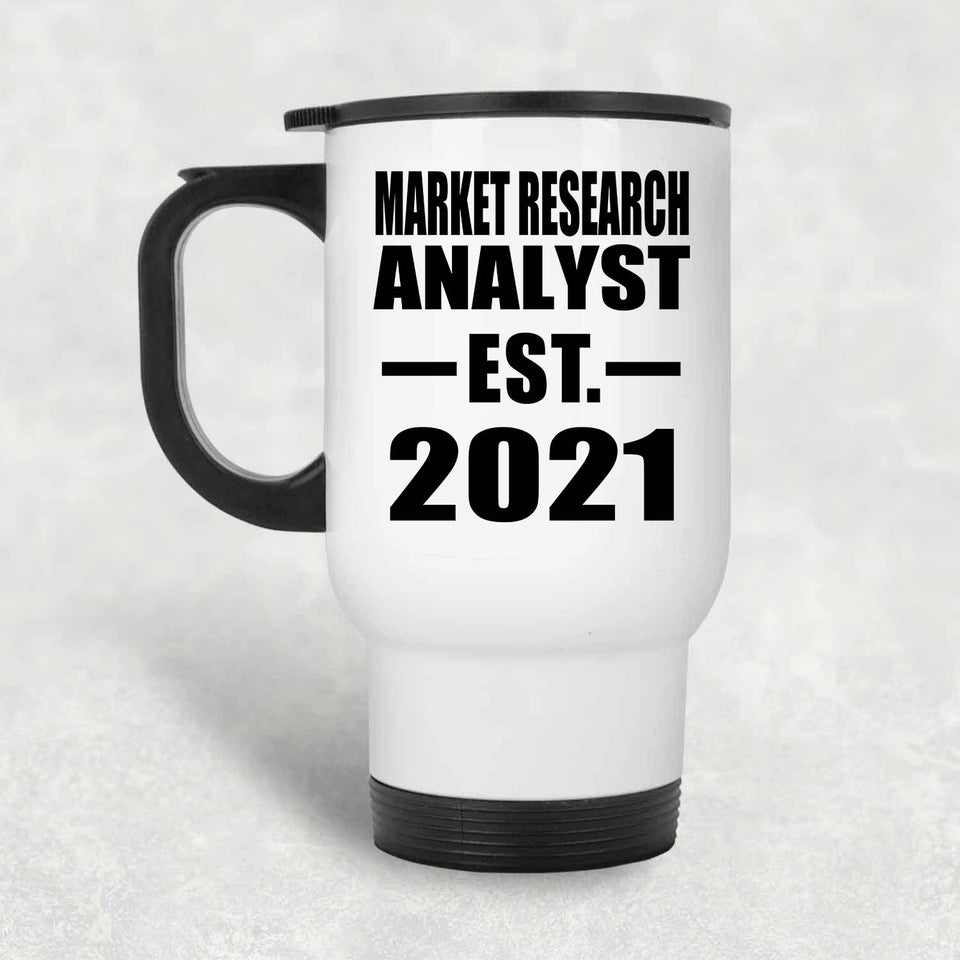 Market Research Analyst Established EST. 2021 - White Travel Mug