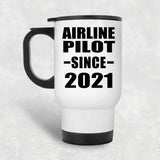 Airline Pilot Since 2021 - White Travel Mug