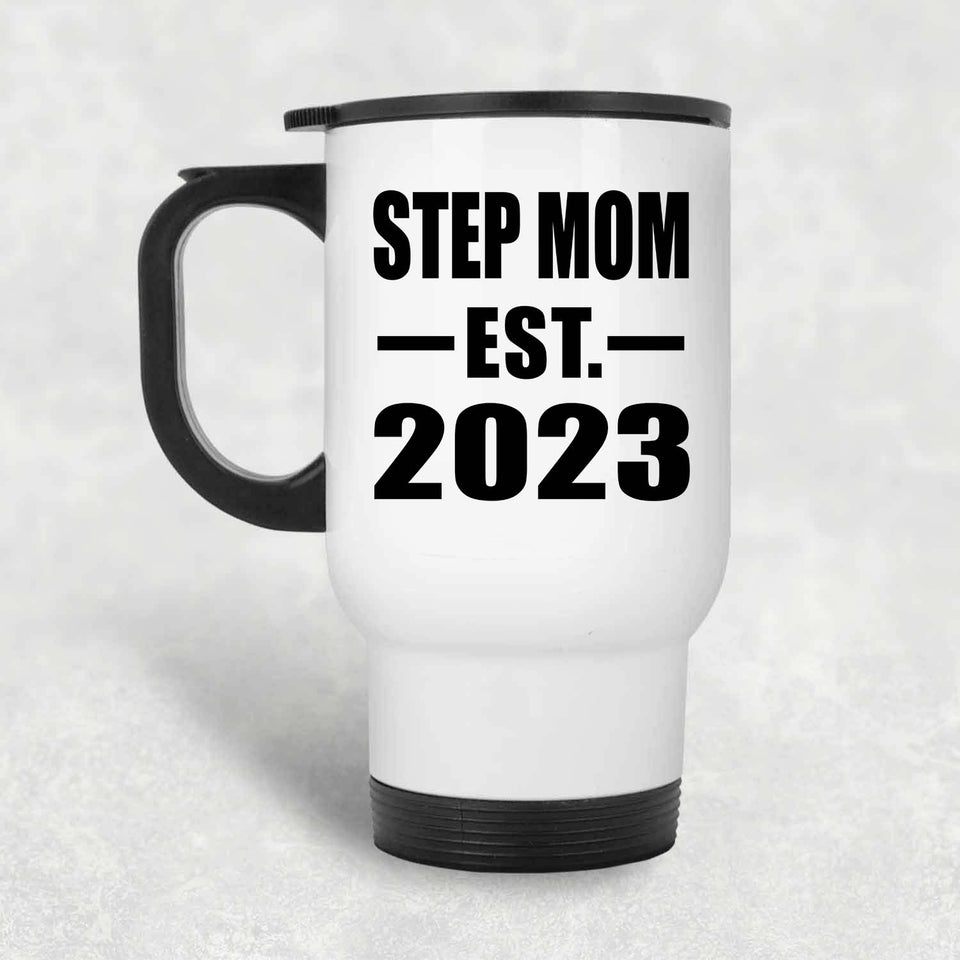 Step Mom Established EST. 2023 - White Travel Mug