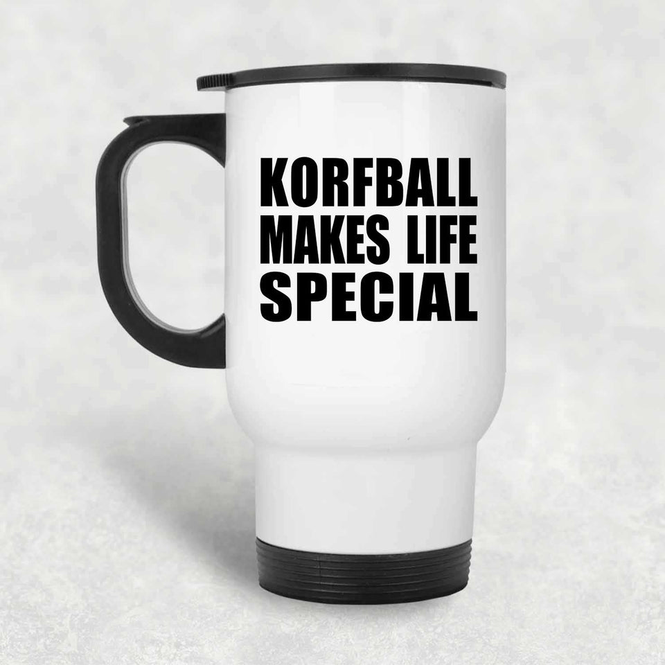 Korfball Makes Life Special - Travel Mug White