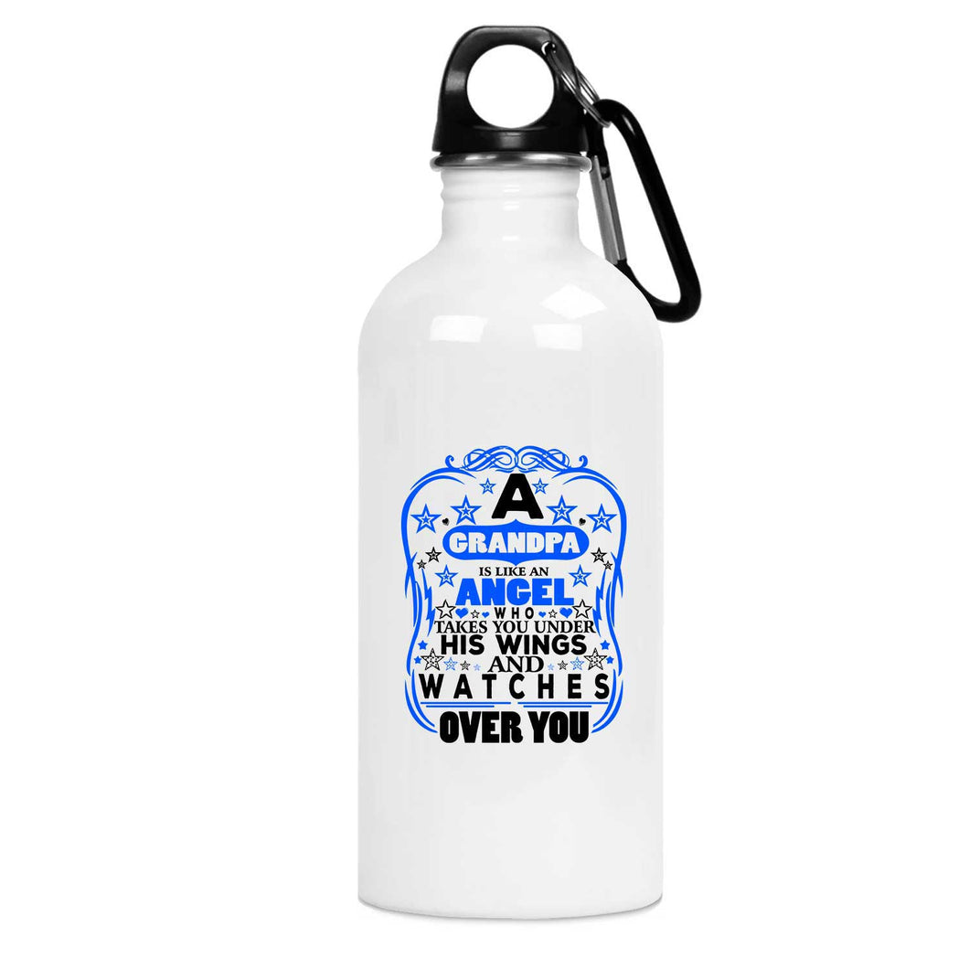 Grandpa Is Like An Angel Takes You Under His Wings - Water Bottle