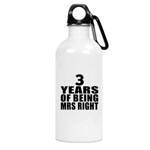 3rd Anniversary 3 Years Of Being Mrs Right - Water Bottle