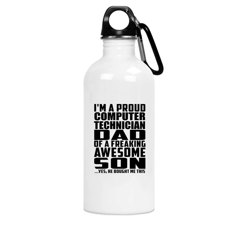 Proud Computer Technician Dad Of Awesome Son - Water Bottle