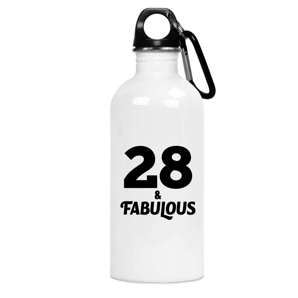 28th Birthday 28 & Fabulous - Water Bottle
