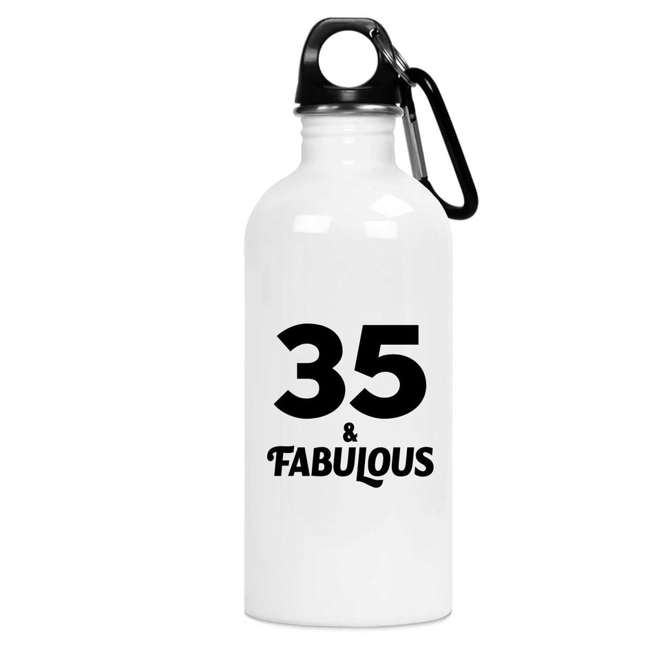 35th Birthday 35 & Fabulous - Water Bottle