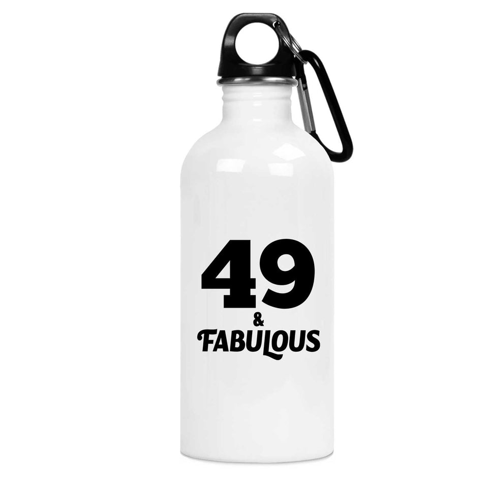 49th Birthday 49 & Fabulous - Water Bottle