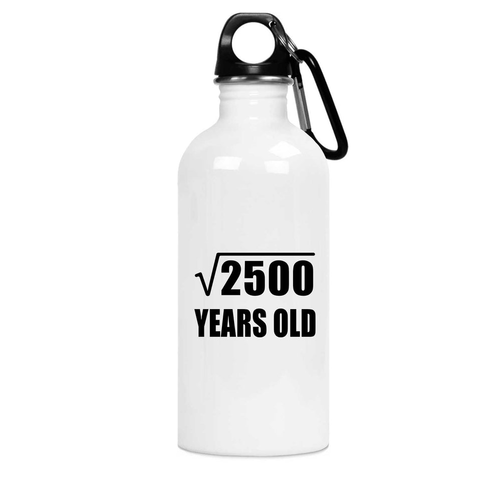 50th Birthday Square Root of 2500 Years Old - Water Bottle