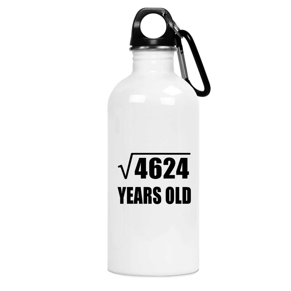 68th Birthday Square Root of 4624 Years Old - Water Bottle